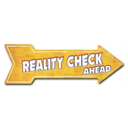 Reality Check Arrow Decal Funny Home Decor 30in Wide